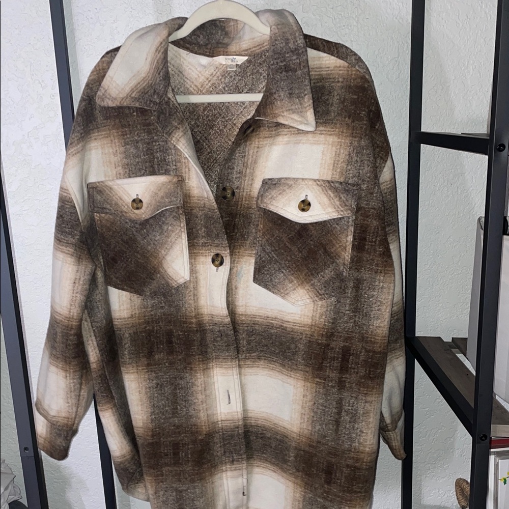 Terra & Sky Brown Plaid Jacket